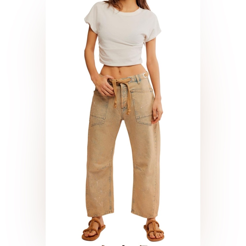 Free People Blue Flare Wide Leg Jeans